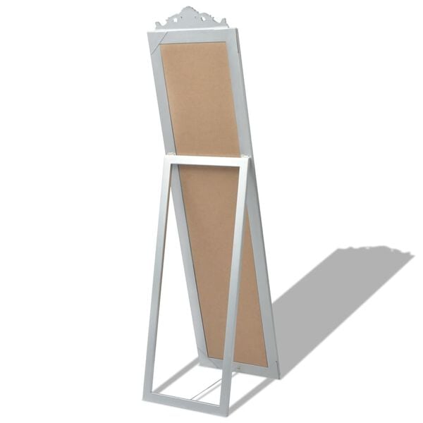 vidaXL Frittst&aring;ende speil barokkstil 160x40 cm s&oslash;lv