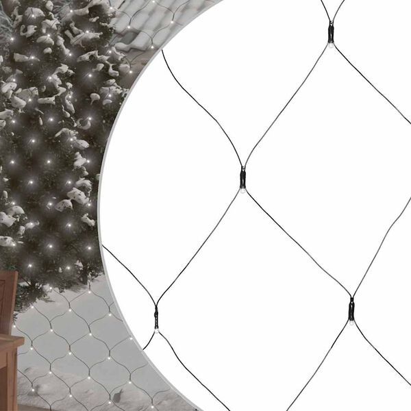 vidaXL Julenettlys kaldt hvitt 3x2 m 204 lysdioder innendørs og utendørs