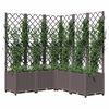 vidaXL Plantekasse med espalier brun 120x120x136 cm PP
