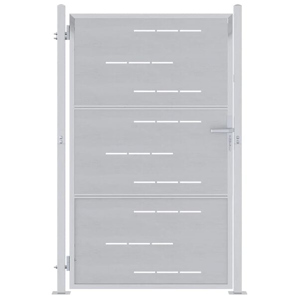 vidaXL Hageport med lås sølv 100 x 125 cm Rustfritt Stål