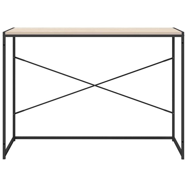 vidaXL Databord svart og eik 110x60x70 cm konstruert tre