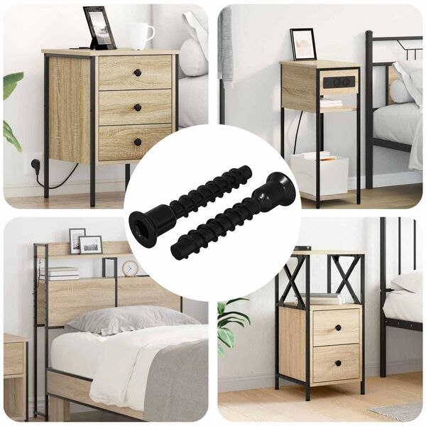 vidaXL Hulleddet skrue 2 pcs Svart 7 x 40 mm Jern