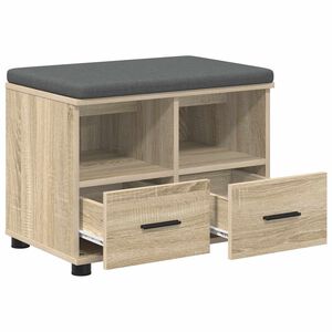 vidaXL Gangbenk Sonoma eik 60 x 38 x 46 cm Konstruert treverk og stoff