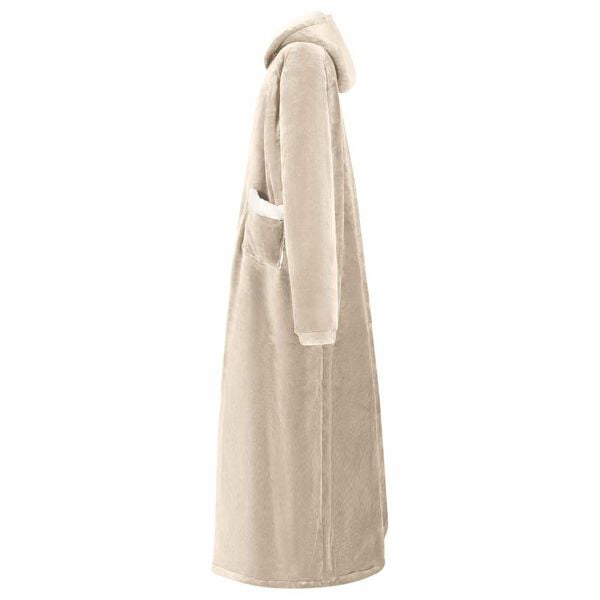 vidaXL Teppe-hettegenser Beige 130 x 82 cm Fleece og Flanell