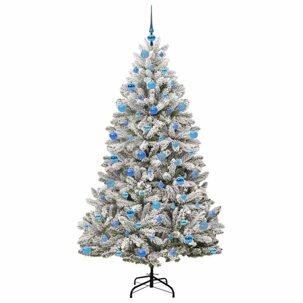 vidaXL Kunstig juletre med 300 LED Gr&oslash;nn og hvit 180 cm PVC og metall