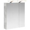 vidaXL Baderomsspeilskap Betonggr&aring; 60 x 14,5 x 70 cm Konstruert tre