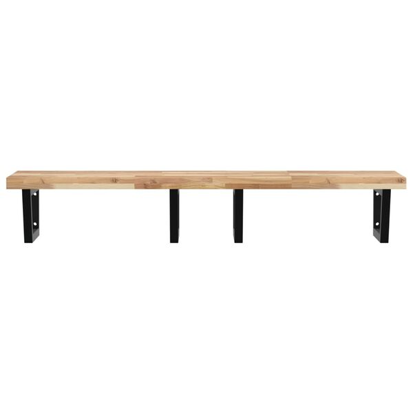 vidaXL Servanthylle veggmontert st&aring;l og heltre akasie