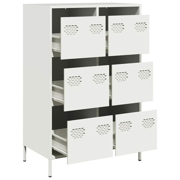 vidaXL Highboard hvit 68x39x101,5 cm stål