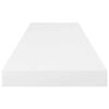 vidaXL Flytende vegghylle h&oslash;yglans hvit 80x23,5x3,8 cm MDF