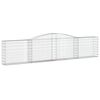 vidaXL Gabionkurver buede 20 stk 400x30x80/100 cm galvanisert jern