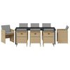 vidaXL Hage Spisegruppe 9 pcs Beige polyrotting