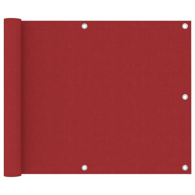vidaXL Balkongskjerm rød 75x500 cm oxfordstoff