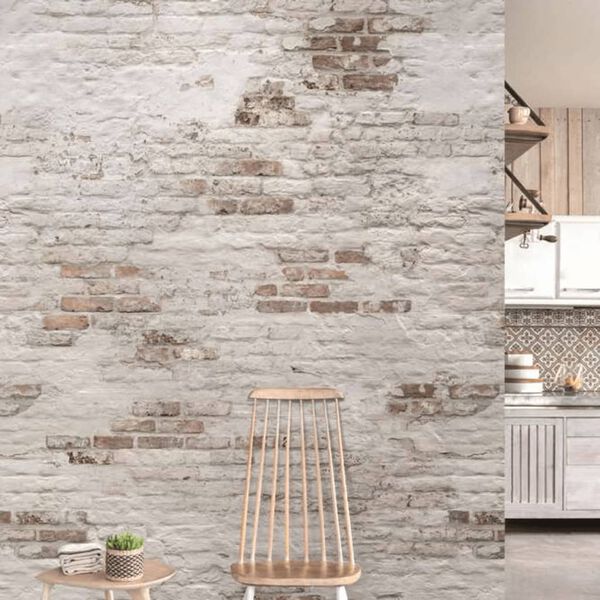 DUTCH WALLCOVERINGS Fototapet Old Brick Wall beige og brun