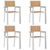vidaXL Hage Stol 4 pcs Brun 56 x 54,5 x 87 cm Massivt Teaktre