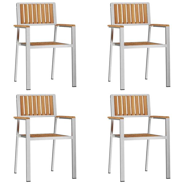 vidaXL Hage Stol 4 pcs Brun 56 x 54,5 x 87 cm Massivt Teaktre