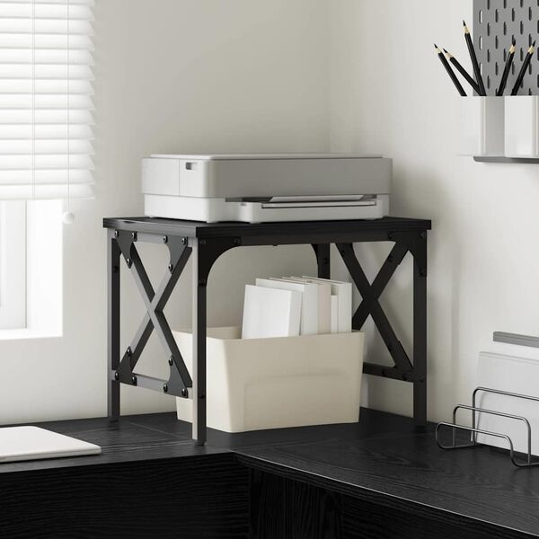 vidaXL Skiverstativ Justerbar Svart Eik 40 x 30 x 31 cm Konstruert tre