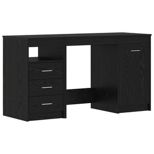 vidaXL Skrivebord 2 stk. Svart Eik 140 x 50 x 76 cm Konstruert tre