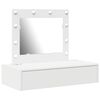 vidaXL Sminkebord med speillys Hvit 83 x 40 x 70 cm Konstruert tre