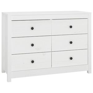vidaXL Sideskap hvit 100x40x72 cm heltre furu