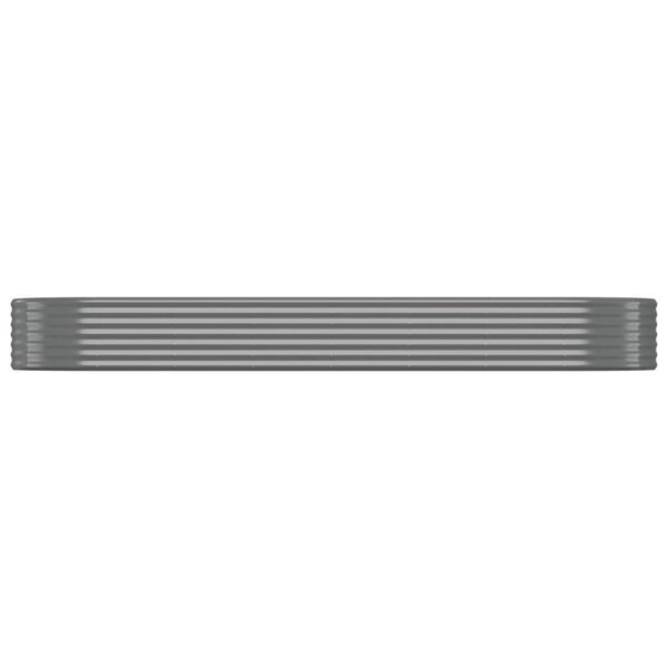 vidaXL Høybed galvanisert stål 249x100x36 cm grå