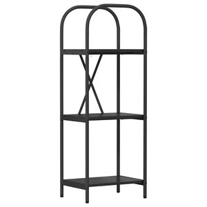 vidaXL Bokhylle 3 niv&aring;er 40 x 30 x 109 cm Konstruert tre Svart Eik