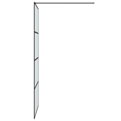 vidaXL Dusjvegg svart 90x195 cm frostet ESG-glass