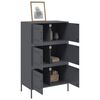 vidaXL Highboard antrasitt 68x39x113 cm stål
