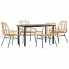 vidaXL Hagespisegruppe 5 deler brun polyrotting glass
