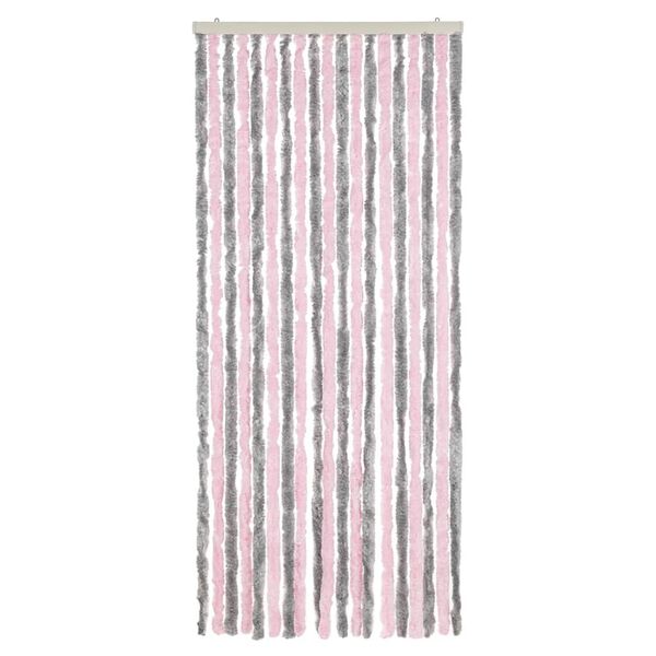 vidaXL Fluegardin s&oslash;lvgr&aring; og rosa 56x185 cm chenille