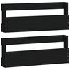 vidaXL Veggmonterte skohyller 2 stk svart 59x9x23 cm heltre furu