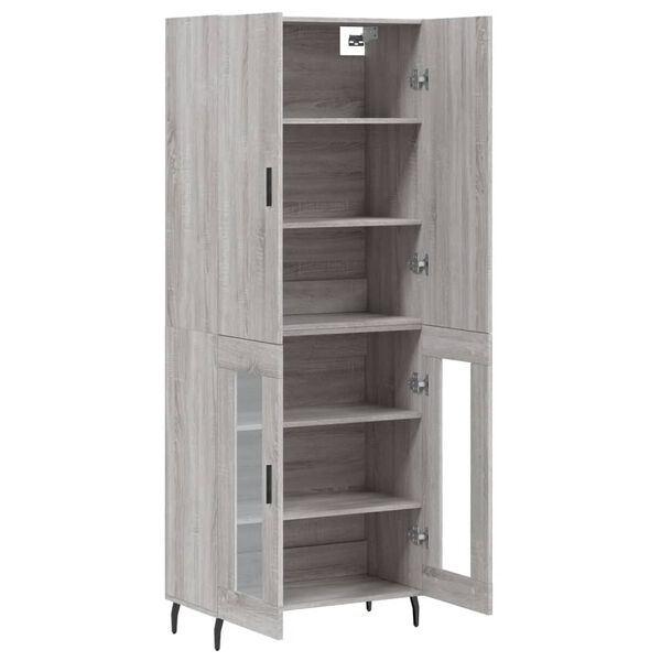 vidaXL Highboard gr&aring; sonoma 69,5x34x180 cm konstruert tre