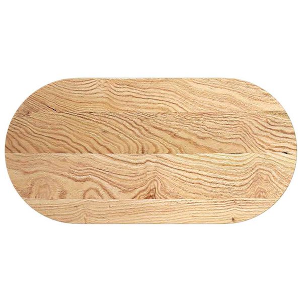 vidaXL Bordplate 100x50x2 cm oval heltre eik