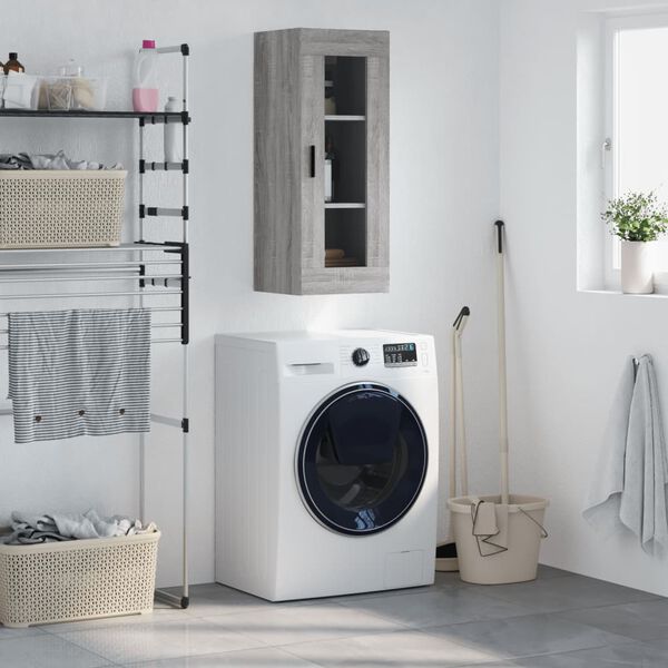 vidaXL Veggskap gr&aring; sonoma 34,5x34x90 cm