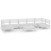 vidaXL Hagesofagruppe 8 deler hvit heltre furu