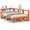 vidaXL Seng med bokhylle uten madrass voksbrun 135x190 cm heltre furu
