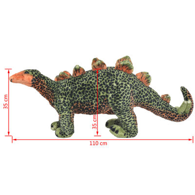 vidaXL Stående lekedinosaur stegosaurus grønn og oransje XXL