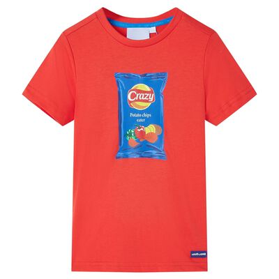 T-skjorte for barn med korte ermer rød 92