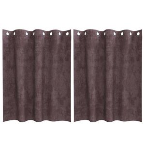 vidaXL Fløyel Gardiner med gardiner 2 pcs Brun 140 x 140 cm Fløyel