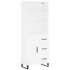 vidaXL Highboard hvit 69,5x34x180 cm konstruert tre