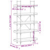 vidaXL Bokhylle 5 etasjer r&oslash;kt eik 100x33x180,5 cm konstruert tre