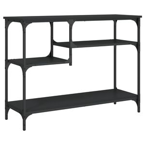 vidaXL Konsollbord med hyller svart 100x35x75 cm