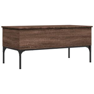 vidaXL Salongbord brun eik 100x50x45 cm konstruert tre og metall