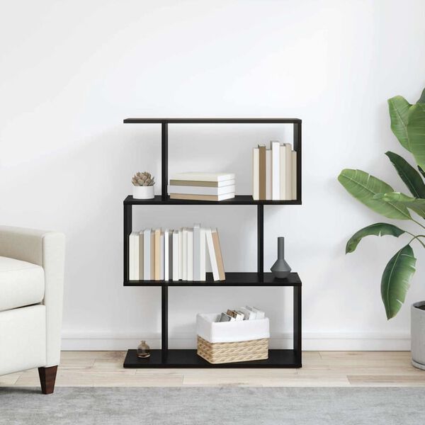 vidaXL Bokskap Svart Eik 70 x 14 x 97 cm Konstruert tre