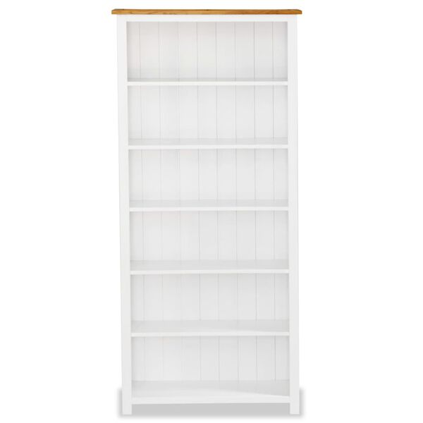 vidaXL Bokhylle 6 etasjer 80x23x180 cm heltre eik