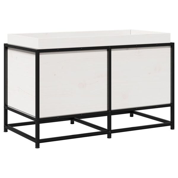 vidaXL Hageplantekasse hvit 80x40x50 cm heltre furu