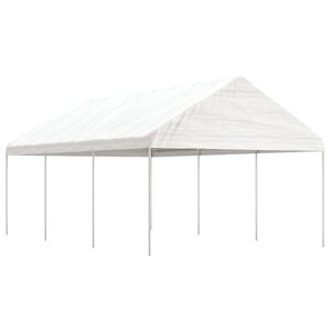 vidaXL Paviljong med tak hvit 6,69x4,08x3,22 m polyetylen