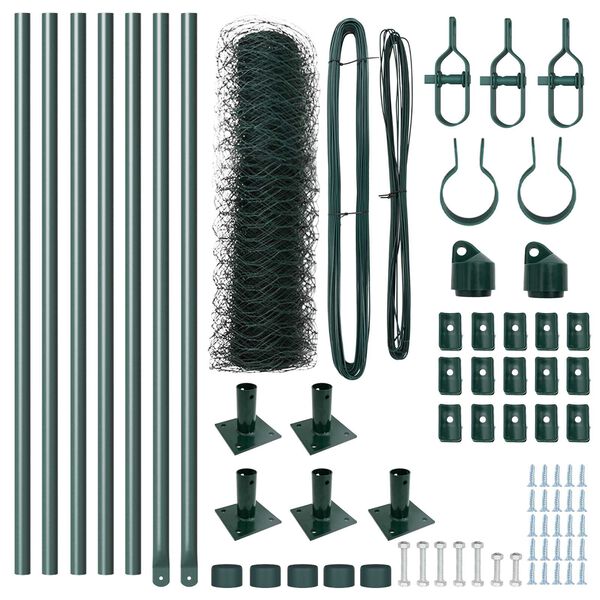 vidaXL Gjerdep&aring;le gr&oslash;nn 10 x 0,8 m (36 mm mesh) St&aring;l og PVC