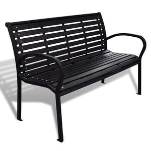 vidaXL Hagebenk 125 cm st&aring;l og WPC svart