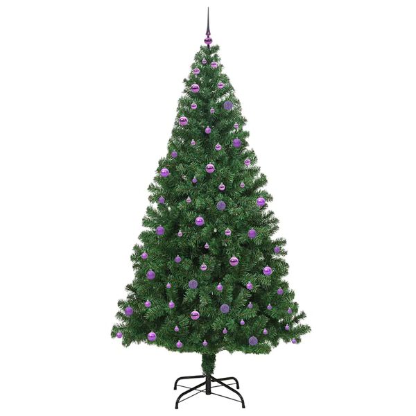 vidaXL Kunstig juletre med 300 LED gr&oslash;nn 240 cm PVC og St&aring;l og Plast