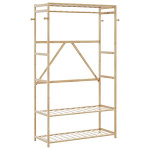 vidaXL Klesstativ med hyller 110x40x175 cm bambus